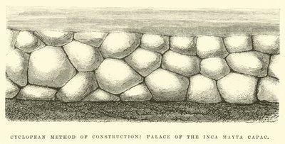 Cyclopean Method of Construction, Palace of the Inca Mayta Capac by Edouard Riou